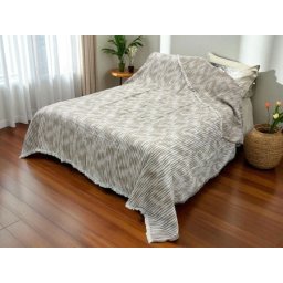 Pamučni prekivač sa dva lica 240x260cm Cream/White ( VLK000220-cream/white )