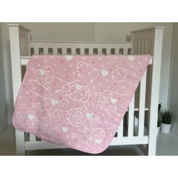 Bebi ćebe Emboss - 100x120cm Pufi ( VLK000363-HappydaysPink-1 )