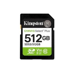 Kingston SD Card 512GB, Canvas Select Plus UHS-1 U3 V30 ( SDS3/512GB )