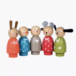 Set od 5 drvenih figura La Grande Famille