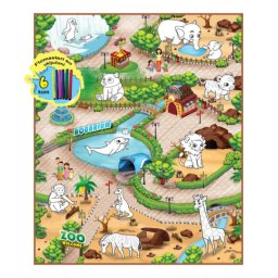 Rollmatz Podloga za igranje Zoološki vrt + 6 flomastera 90 x 120cm ( SW10155 )