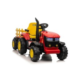 Traktor na akumulator za decu sa prikolicom crveni - Premium Oprema ( 12607 )