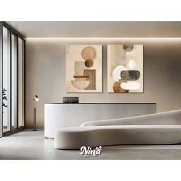 Apstraktni geometrijski diptih – DIGITAL ART slike na platnu ms261
