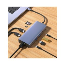 Fast asia Adapter TIP-C na 2xHDMI+2xUSB+2xTIP C+SD/TF+RJ45