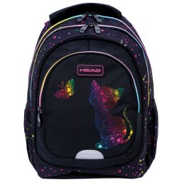 Ranac đački anatomski 3zipa Golden Effect Rainbow Kitty 25.Head crno-roze