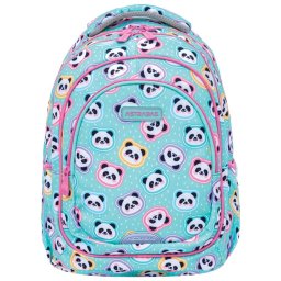 Ranac đački anatomski 3zipa Minty Pandas Astrabag tirkizni