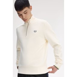 FRED PERRY HALF ZIP DUKS ECRUT