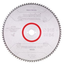 Metabo List kružne testere za drvo professional HV/CT 315x30 Z84