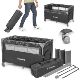 Kidnort Naste prenosivi krevetac dark grey mélange