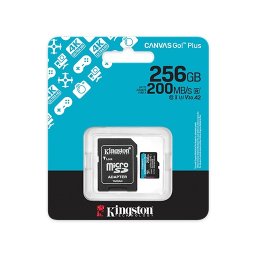 Micro SD 256GB KINGSTON Canvas Go! Plus SDCG4/256GB, sa adapterom, up to 200MB/s read, za 4K snimanje