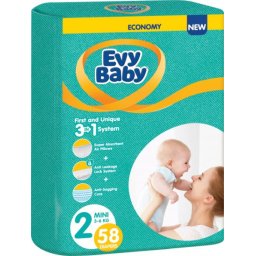 Evy baby pelene twin 2 mini 58kom 3-6kg 3 u 1 ( A054565 )