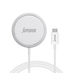 PUNJAČ BEŽIČNI SUPERIOR SU-0207 15W SA TYPE C KABLOM BELI *SR