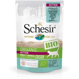 SCHESIR Bio Kesica za mačke Kitten - piletina 85g