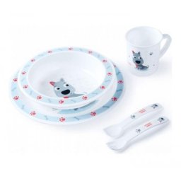Canpol baby set za hranjenje 4/401 - dog ( 4/401_blu )