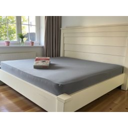 Čaršav Pamuk - Lastiš 200x200/25cm Dark grey color/Navy blue ( VLK000324-dkgrey )