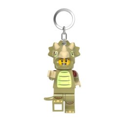 Lego Minifigure privezak za ključeve sa svetlom: Tip u kostimu triceratopsa ( LGL-KE238H )