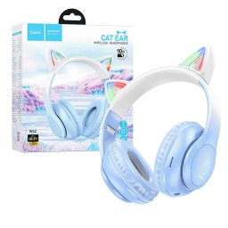 hoco. Bežične stereo slušalice, Bluetooth v5.3, 400mAh - W42 Cat Ears, Crystal Blue