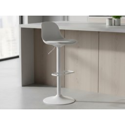Barska stolica Kiko Bela/Bela metalna baza 034, 380x400x830(1040)mm ( 776-060 )