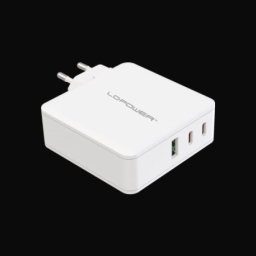LC Power lc-gan-100 usb gan technology charger 2xusb-c, 1xusb-a 15-100w Adapter ( 24953 )