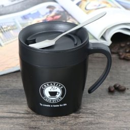 Nexus Šolja za kafu sa kašikom crna 330ml ( YTS59-1 )