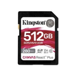 Kingston SDR2V6/512GB class 10 HD/2K/4K 280Mbs/150MBs SD Card 512GB