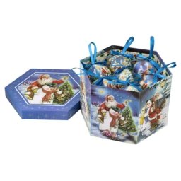 Festa moonlight hexagon novogodišnja kugla snowman 7.5cm miks 14k ( 780215 )