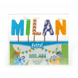Festa natalis rođendanska svećica - odaberite ime milan ( 724180 )