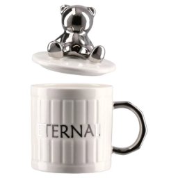 Moka šolja sa poklopcem keramička meda bela 350ml ( 705241 )