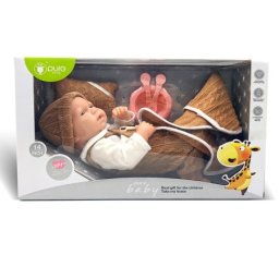 Lutka beba 35cm braon sa posudom za hranu ( 1042296 )