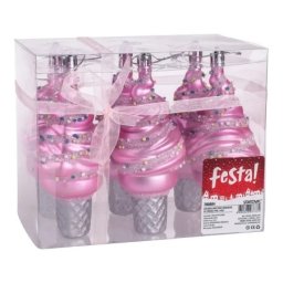 Festa sugared novogodišnji ukras sladoled roze 14cm 6k ( 780804 )