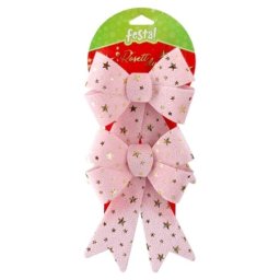 Rosett duo novogodišnja dekoracija mašna roze 14 x 18cm ( 715571 )