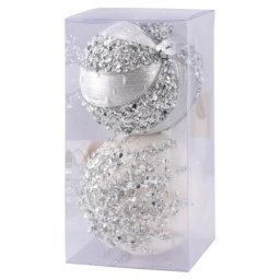 icy lux novogodišnja kugla set srebrno-bela 12cm miks 2k ( 780307 )