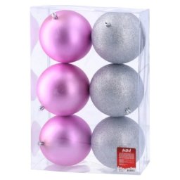 Festa icy novogodišnja kugla srebrno pink 12cm 6k ( 780025 )