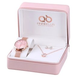 Takk lantana poklon set ručni sat ogrlica i minđuše roze zlatna ( 805112 )