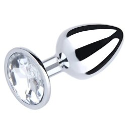 Metalni analni plug Beli kristal Veličina S