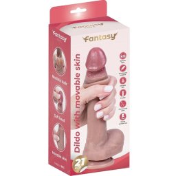 Silikonski dildo sa kožicom i testisima Dildo With Movable skin 21 cm