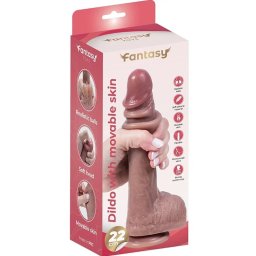 Silikonski dildo sa kožicom i testisima Dildo with movable skin 22 cm