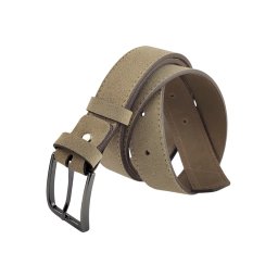 Muški kožni kaiš od prevrnute kože za farmerice i pantalone krem tamniji