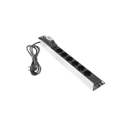 220V razvodni PDU panel 19/1U sa 6 utičnih mesta,kabl 2.5m Mirsan MR.PRZ6S.SC