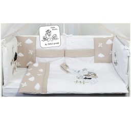 Komplet bebi posteljina za krevetac Avijatičari - pamuk, mekana i udobna za bebe