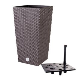 Saksija Ratan 27x27x50cm sa vodomerom - gorka čokolada 440U ( 19979 )