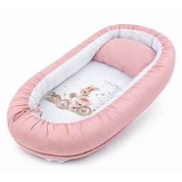Jastuk gnezdo za bebe Zeka roze - pamučno bebi gnezdo sa jastukom za spavanje