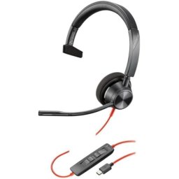HP Poly Blackwire 3310 Monaural USB-C Headset +USB-C/A, Black ( 8X215AA )
