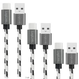 Logilink USB 2.0 Type C, C/M na USB - A/M, 3-pak set 0.5 m / 1 m / 2 m ( 6135 )