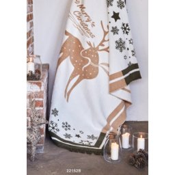 Dekordom Ćebe cotton christmas 150x200 - 22152-b - raindeer gold ( 023774 )