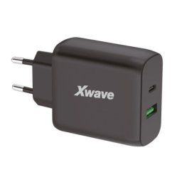 Xwave 214422 GaN45-AC GaN ultra-brzi punjac 45W USB-A + USB-C, za mobilne, tablete, Crni