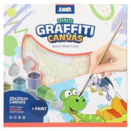 Junior graffiti canvas blind ram sa skicom dino bela 20x20cm ( 132958 )