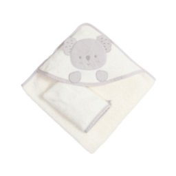 Bebekevi Peškir s kapuljačom i rukavicom koala - bela ( BEVI1523B )