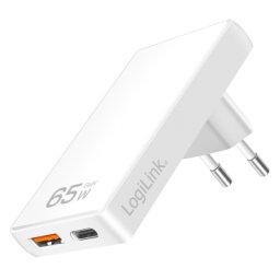 Logilink punjač USB AF, USB CF type C, PD 65W, slim, bela ( 6370 )