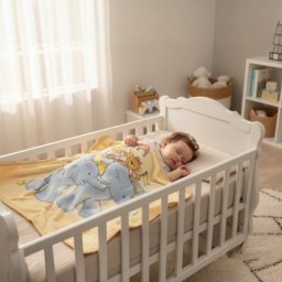 Bebi ćebe Little fairy -100x120cm Cream color ( VLK000363-bluefairycream )